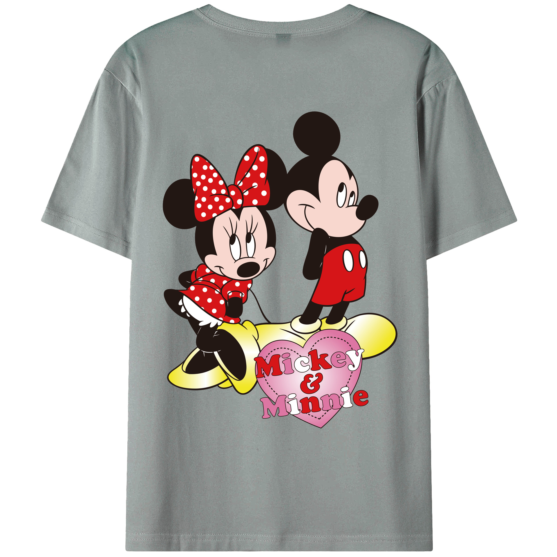 ミッキーマウス Mickey Mouse 綿100％ メンズ半袖Tシャツ（バックプリント） 通気性